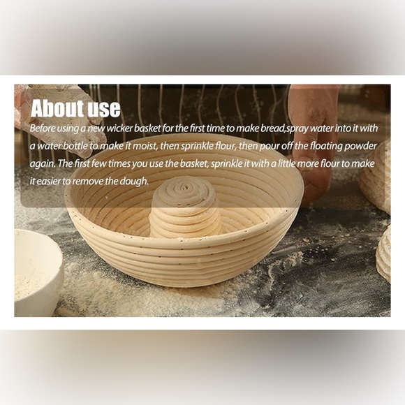 Top Hat Style Banneton Sourdough Starter Bread Basket Set W/ Stencils - Picture 11 of 12